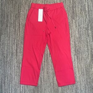 New CRZ YOGA Women's XS Athletic Crop Pants Drawstring‎ Lightweight Bright Pink